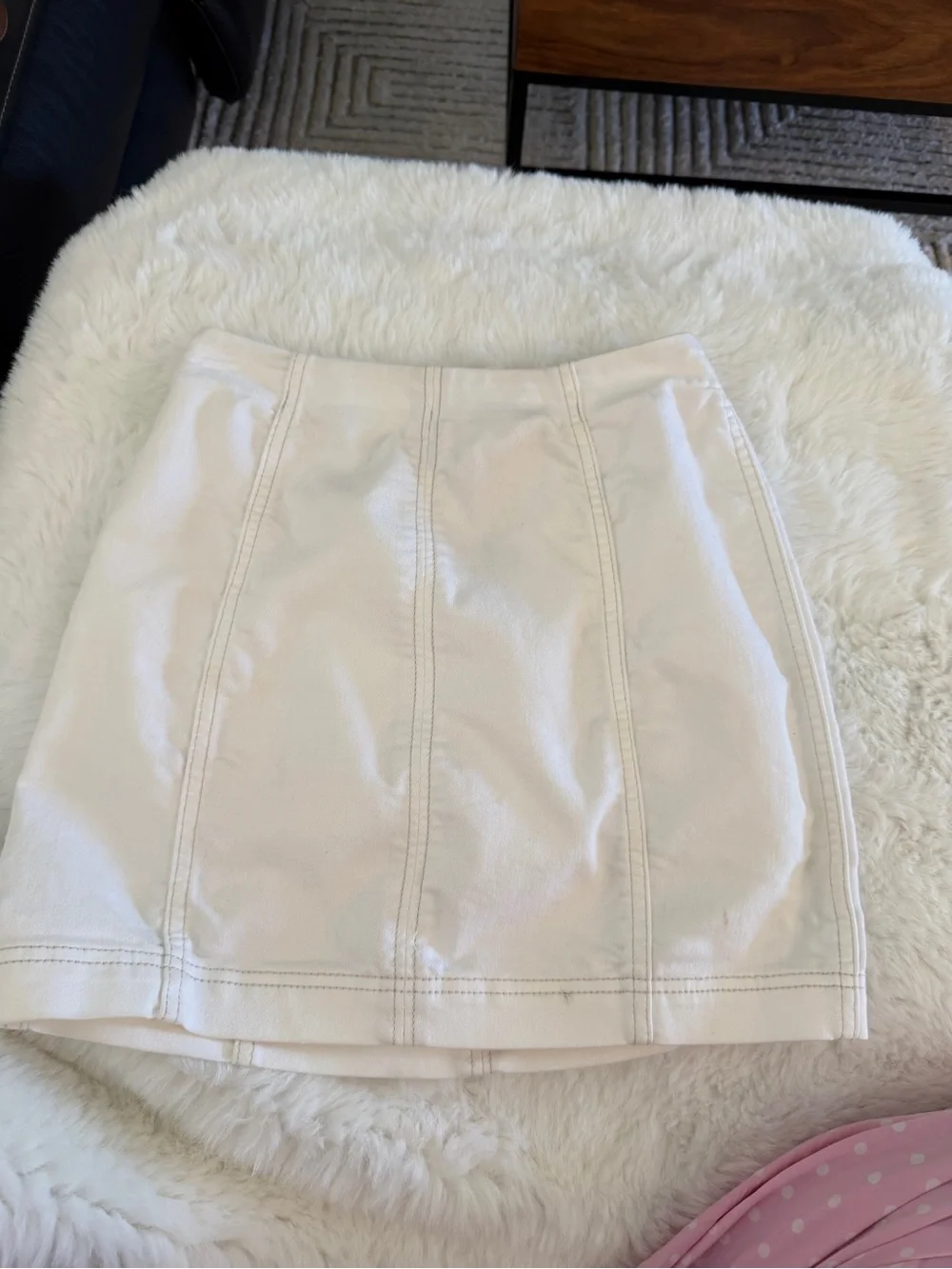 Free people White Mini Skirt - High Waisted Clean Panel Design